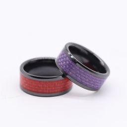 Digital Wearable Carbon ISO14443A NTAG® 215 NFC Ring Business Card