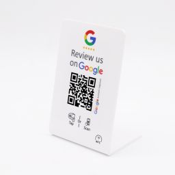 China Factory Custom Print White Acrylic Digital NFC Google Review Stand