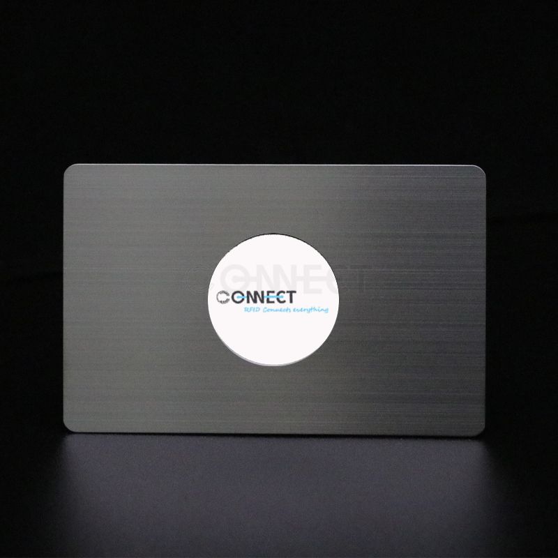 Premium Stainless Steel Brushed Silver NFC Card Digital Business Card