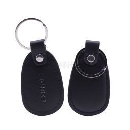 Engrave Logo Leather Electronic Business Card NFC Social Media Keychain for WhatsApp