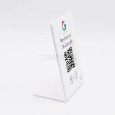 China Factory Custom Print White Acrylic Digital NFC Google Review Stand